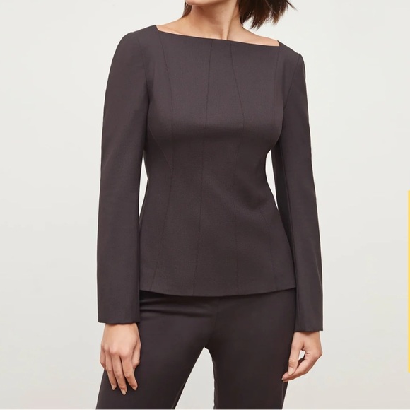 MM Lafleur The Rivka Top Washable Wool Twill Haze - Picture 1 of 10